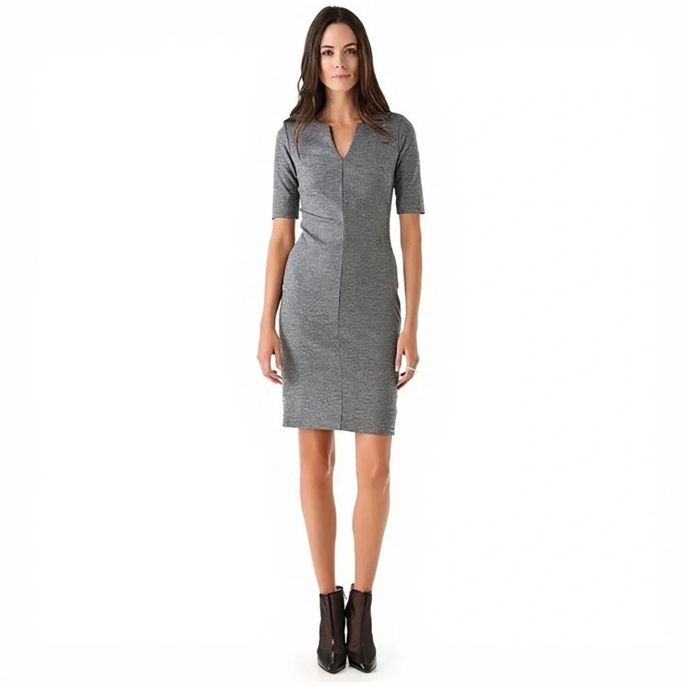 NEW Diane Von Furstenberg Wool Blend Aurora Dress Heather Grey 14 - Picture 5 of 13
